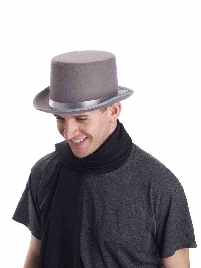 Super Deluxe Felt Gray Top Hat Adult