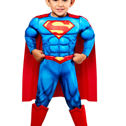 Superman Deluxe Muscle Jumpsuit Toddler Costume Officially Licensed