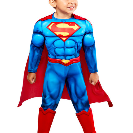 Superman Deluxe Muscle Jumpsuit Toddler Costume Officially Licensed