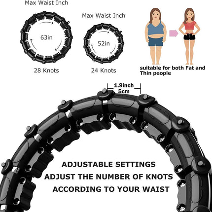 Upgraded Large Size Smart Weighted Exercise Hoola Hoops