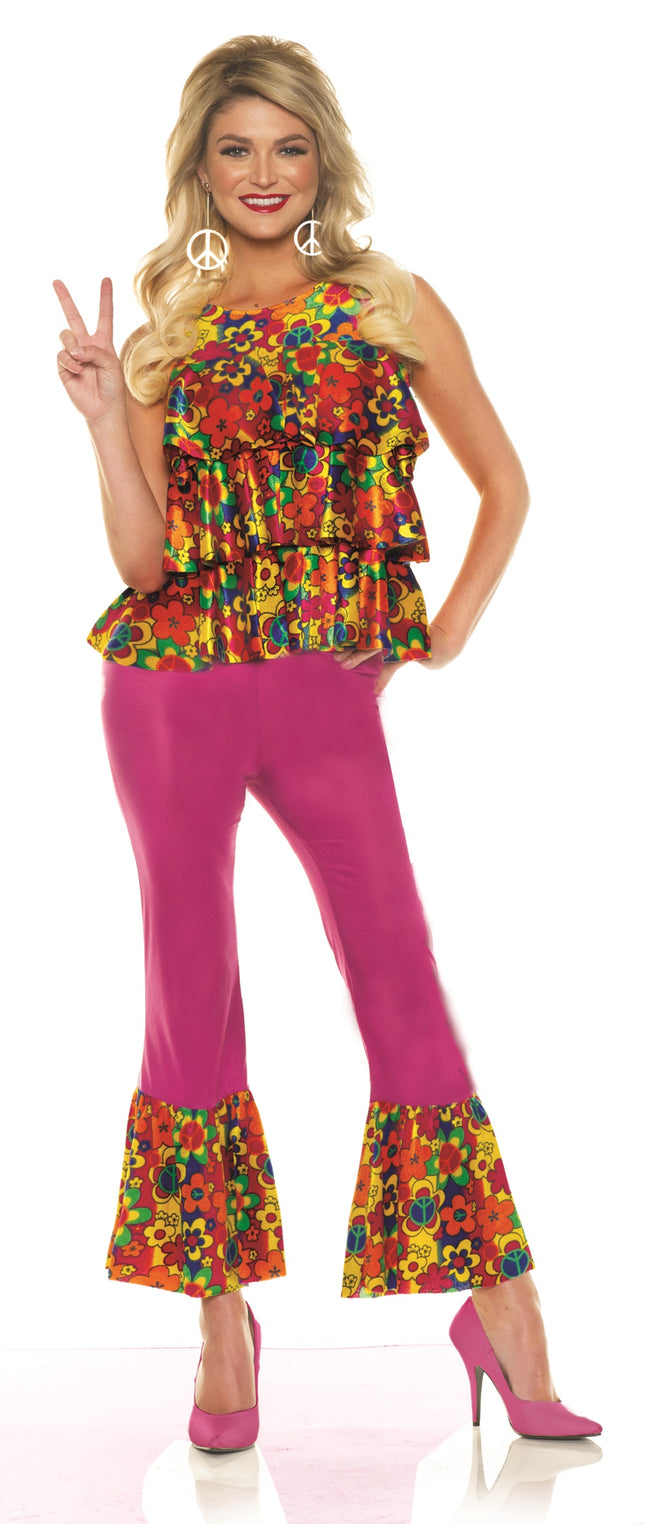 Retro 70s Women Floral Costume