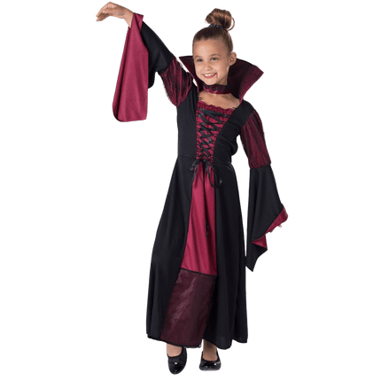 Girls Vampiress Costume with Gothic Dress and Dark Fantasy Style