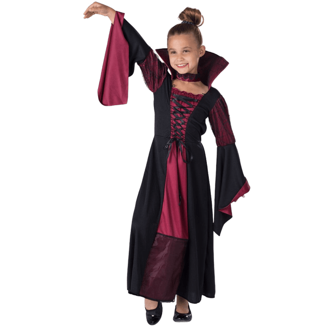Girls Vampiress Costume with Gothic Dress and Dark Fantasy Style