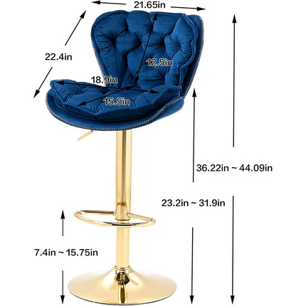 Vintage Swivel Velvet Bar Stools