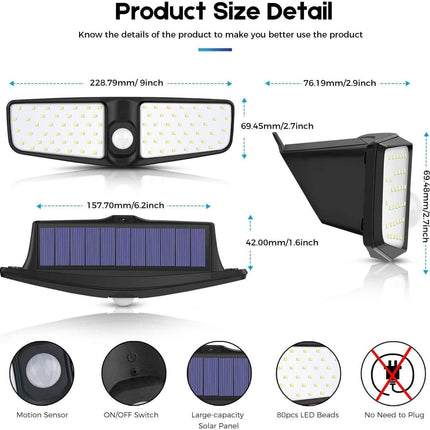 VOSONX Solar Powered Security Lights