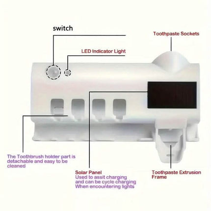Wall Mounted 4 Slot Toothbrush UV Disinfection Device