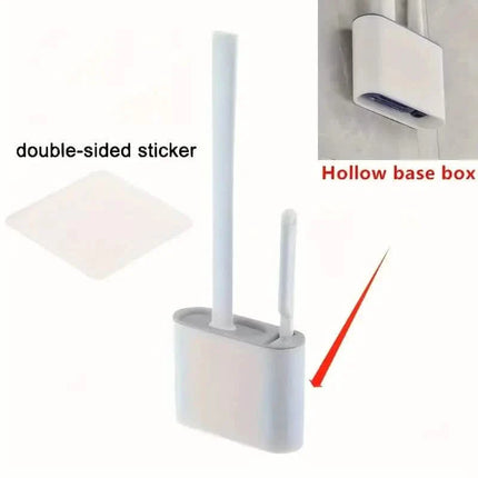 Wall-Mounted Toilet Brush Holder with Long Handle
