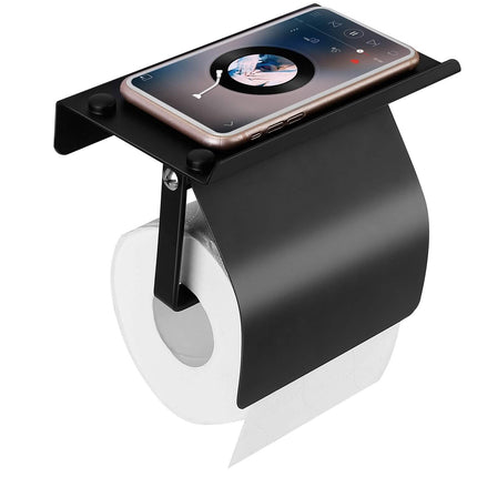 Wall Mounted Toilet Paper Holder with Phone Storage Rack