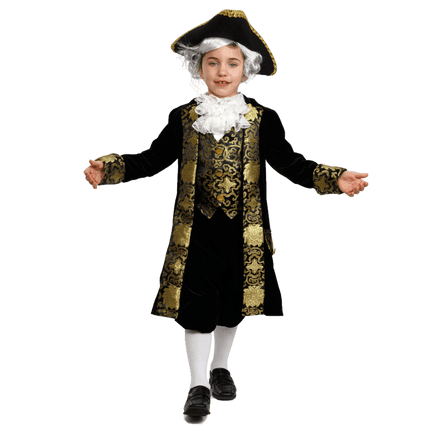 Kids George Washington Costume with Colonial Coat and Classic Hat