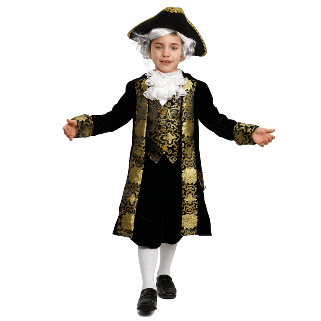 Kids George Washington Costume with Colonial Coat and Classic Hat
