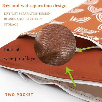 Waterproof Reusable Wet Bag Wet Dry Bags For Cloth Diapers & Breast Pump Parts