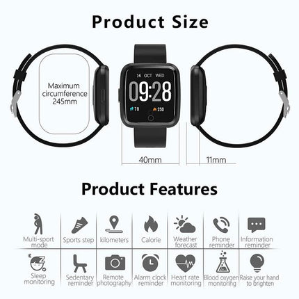 Waterproof Touch Screen Watch Heart Rate Sports Fitness Tracker