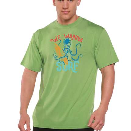 We Wanna Surf Men's Bamboo Viscose/Organic Cotton Short Sleeve Graphic T-Shirt