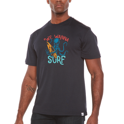 We Wanna Surf Men's Bamboo Viscose/Organic Cotton Short Sleeve Graphic T-Shirt