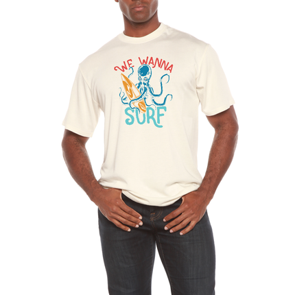We Wanna Surf Men's Bamboo Viscose/Organic Cotton Short Sleeve Graphic T-Shirt