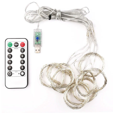 White USB Remote Control 3x3M 300LED String Lights Waterproof