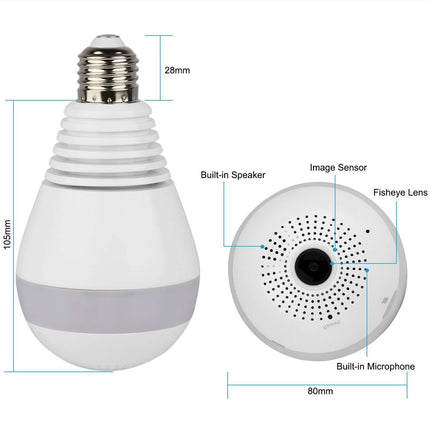 WiFi Light Bulb Camera 960P Security Camera 360°