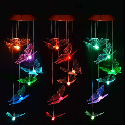 Windlights Solar Powered LED Butterfly Wind Chimes
