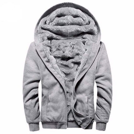 Winter Men's Hooded Long Sleeve Zipper Jacket
