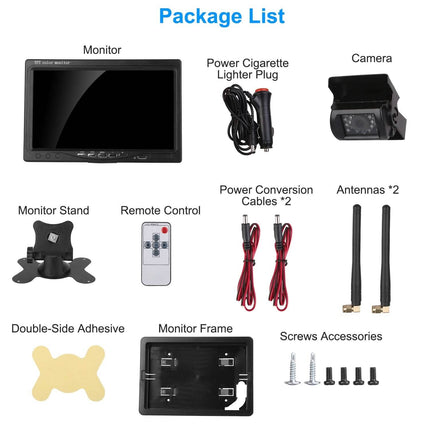 Wireless Backup Camera System Vehicle Rear View Monitor Kit