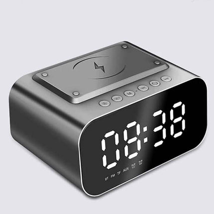Wireless Charger Alarm Clock Bluetooth Speaker LED Smart Digital Clock