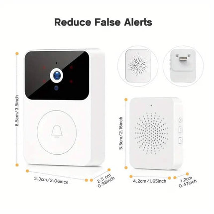 Wireless Smart Video Doorbell Camera with Night Vision and Motion Alerts