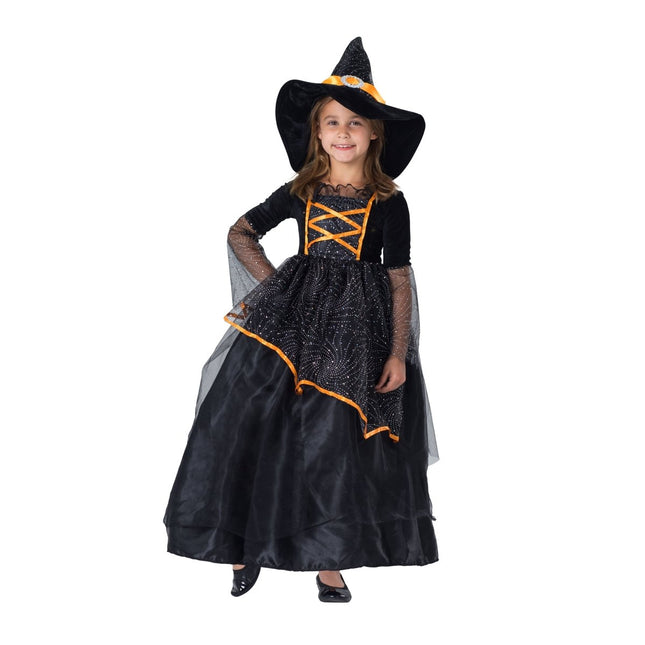 Kids Witch Costume with Classic Dress, Hat and Magical Details