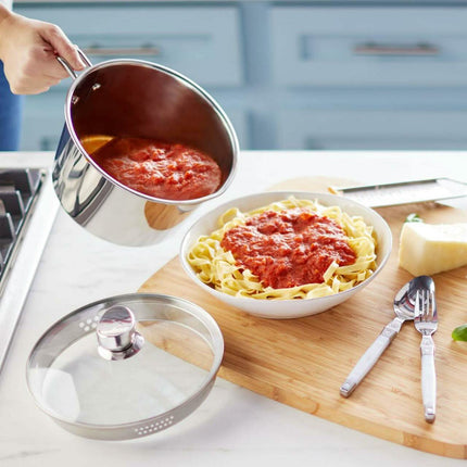 Wolfgang Puck 12-Cup Stainless Steel Pot with Colander Lid Model