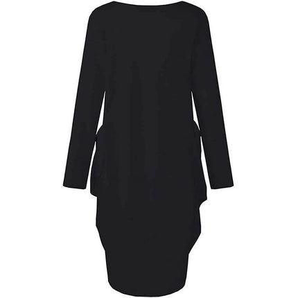 Woman's Long Sleeve Loose Pocket Oversize Tunic Dress