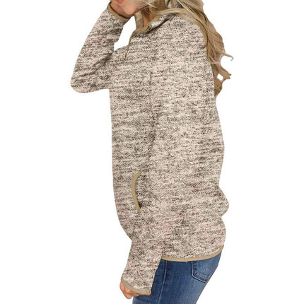 Women Casual Long Sleeve Stand Collar with Pockets