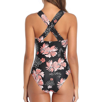 Women One Piece Plunge V Neck Monokini Sexy Hollow Out Swimsuit