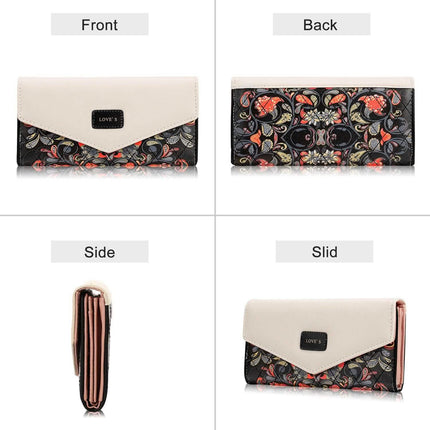 Women Wallet Soft Leather Trifold Clutch Purse