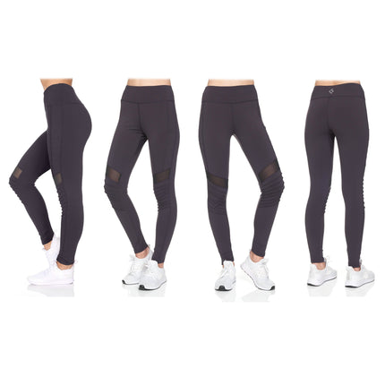 Women's 2-Pack Women's High Waist Active Full Length Leggings with Motto