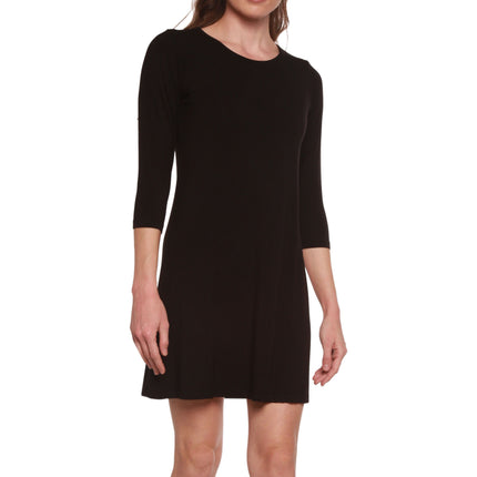 Women's A-Line Bamboo Viscose Dress in Black