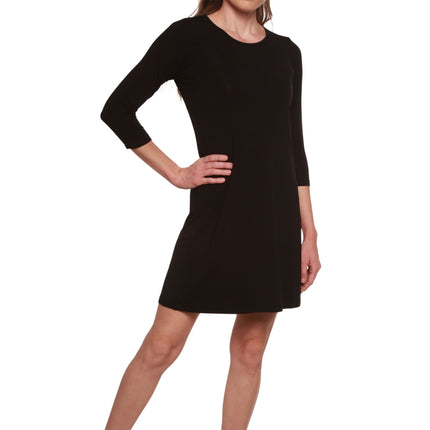 Women's A-Line Bamboo Viscose Dress in Black