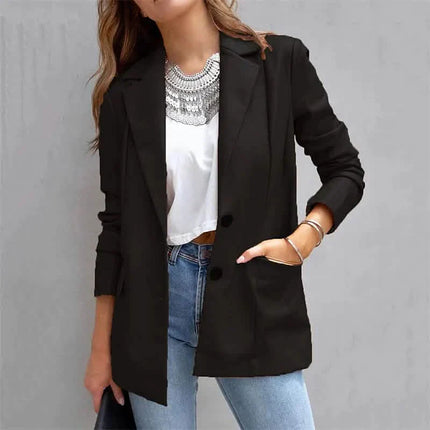 Women's Blazer Warm Breathable Outdoor Office Street Pocket Single Breasted Turndown
