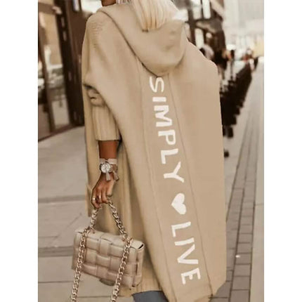 Women's Cardigan Knitted Letter Personalized Stylish Casual Long Sleeve