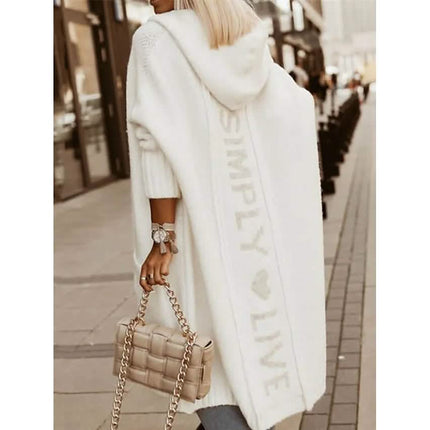 Women's Cardigan Knitted Letter Personalized Stylish Casual Long Sleeve