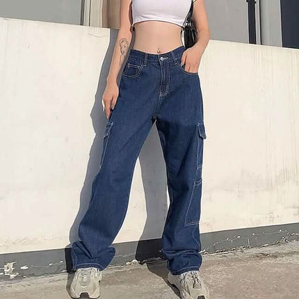 Women's Cargo Trouser Mid Waist Pants