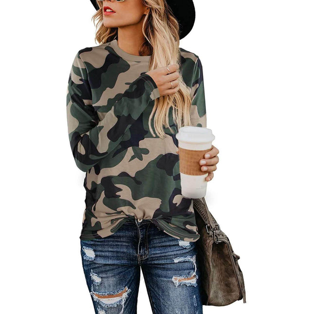 Women's Casual Leopard Print Tops Long Sleeve T Shirt Cute Blouse Graphic Tees