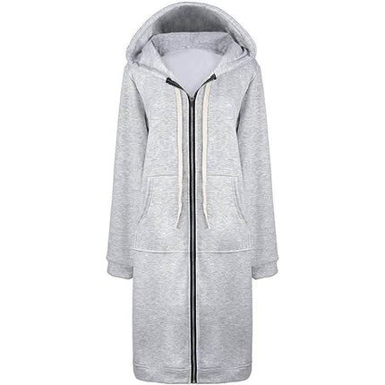 Women's Casual Zip up Hoodies Long Tunic Sweatshirts Jackets Fashion Plus Size Hoodie with Pockets