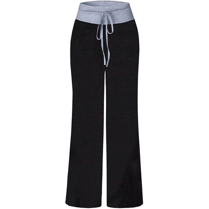 Women's Comfy Stretch Drawstring Palazzo Wide Leg Lounge Pant