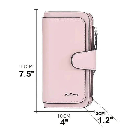 Women's Fashion Faux Leather Wallet with Card Slots & ID Window