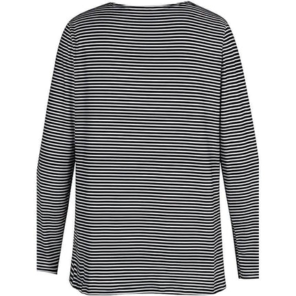 Women's Halloween Tunic T shirt Striped Cat 3D Cartoon Long Sleeve Print Round Neck