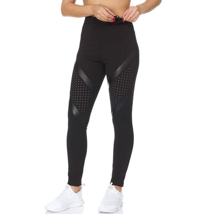 Women's High Waist Active Full Length Leggings With Lazer Cut Mesh