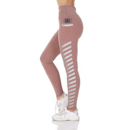 Women's High Waist Active Leggings with Pocket and Foil Detail