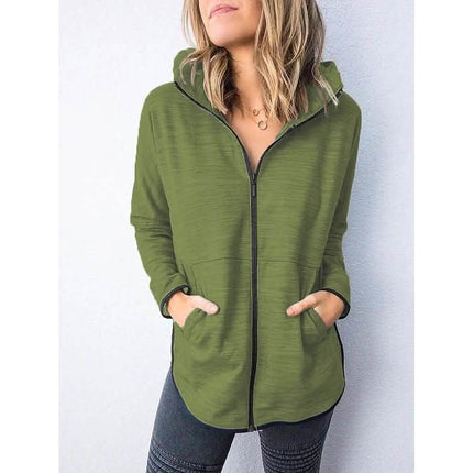 Women's Hoodie Zip Up Hoodie Sweatshirt Plain Zipper Front
