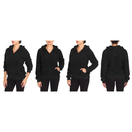 Women's Inner and Outer Sherpa Hoodie Sweatshirt Jacket
