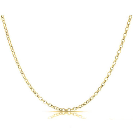 Women's Italian Rolo Link Chain in Solid Sterling Silver