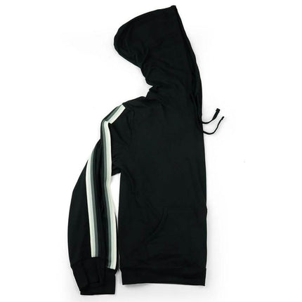 Women's Lightweight Accent Stripes Sweat Shirt Varsity Hoodie